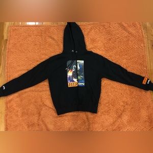 Heron Preston split graphic-print hoodie